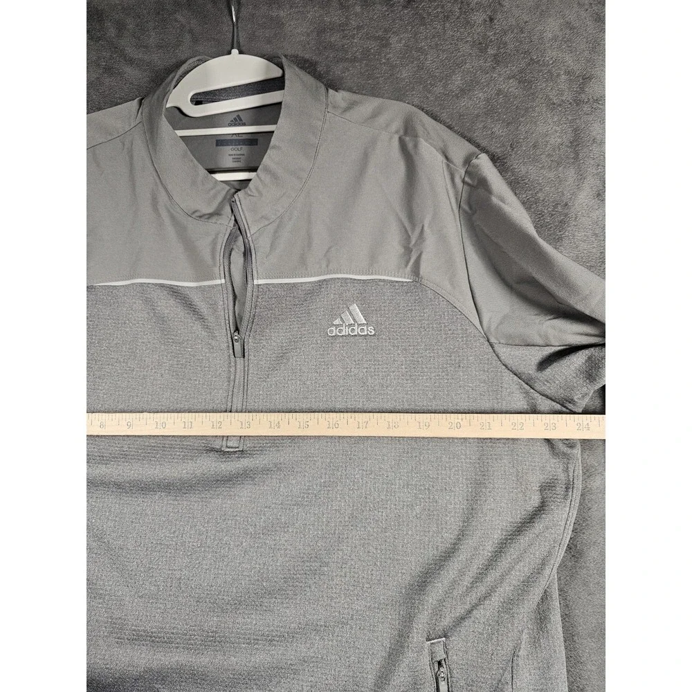 Adidas Golf Club 1/4 Zip Pullover Men's XL Gray Heather‎ Performance Long Sleeve
